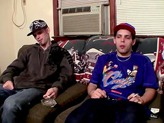 Drac and Nolan jerk off each other while taking a smoke