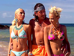 Justine Ashely and Diana Gold came all the way to the Caribbean to get dick