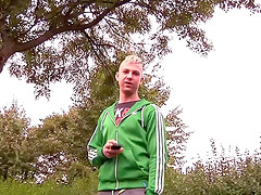 Skinny twink bitch Adam Watson has anal threesome in the car