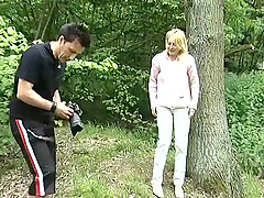 cute young blonde german teen picked up from street for her first outdoor sex