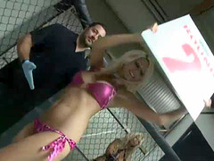 Bridgette B is a beautiful blonde who has her bra and panties off