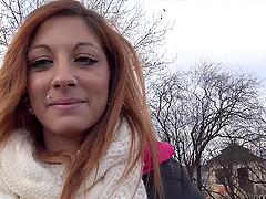 Red-haired girl likes sex for money in front of her boyfriend