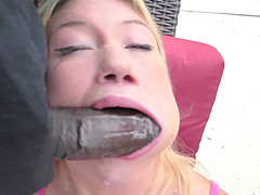 Big black cock for an adorable blonde teen with cute pigtails