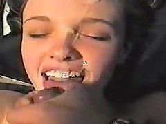 Sexy girlfriend black cock blowjob and huge facial