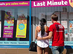 Lovely girl cheats on boyfriend to earn money for vacation