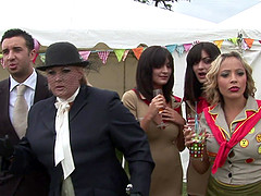 Michelle Thorne and another girl get their cunts banged by one guy