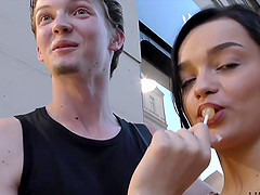 Poor guy has to watch girlfriend's awesome sex for money