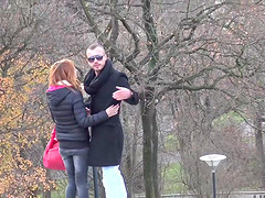 Naughty man fucks good-looking chick Jenifer Red for money