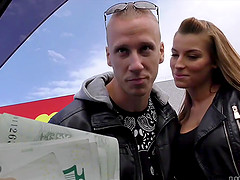 Rich man paid a lot of money to get inside chick's bald twat