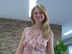 Blue eyed blonde MILF Cornelia Lorenzini rides a cock after a blowjob