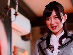 Slim chick Hakii Haruka gets talked into drooling on a hard dick