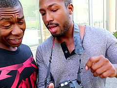 Gay Damian Brooks adores fat and black penis in his mouth and butt