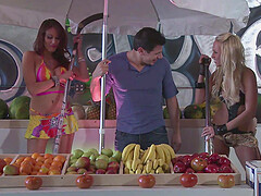 Carla Cox gets seduced by a sexy couple into a threesome