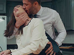 Casey Calvert craving for her ex's  penis deep inside her in the kitchen