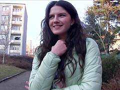 Lovely chick Francesca DiCaprio craves for a stranger's strong shaft