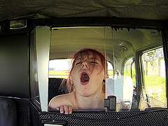 Horny Anne Swix enjoys doggy style while she moans in the car