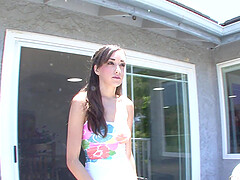 Pretty brunette Victoria Rae Black gets her pussy fucked in many poses