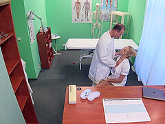 Doctor and his nurse are feeling a bit horny and decide to have sex