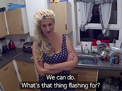 Hidden camera records a fake cop banging amateur blonde slut