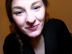 Russian babe takes money for a quickie sex in front of the camera