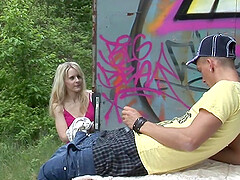 German teen public anal with homeless guy