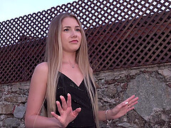 Sweet teen Mary Rock takes money from a stranger to be fucked
