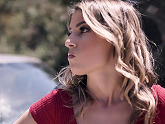 Outdoors quickie by the car with gorgeous stranger Kristen Scott
