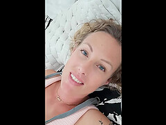 Blonde is having some special time alone so she is rubbing her clit to orgasm
