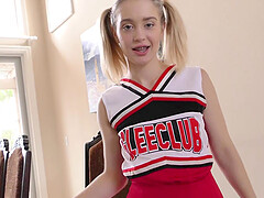 Cheerleader Anastasia Knight with pigtails having nice sex