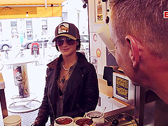 German instagram girl at public pick up date