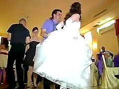 Looked under the skirt of the bride