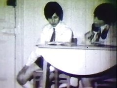 Horny Brunette Teens Get Fucked in a Hot Vintage Orgy