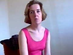 Nice woman in pink dress give in all her holes