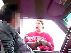 Truck driver flash his dick