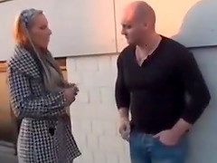 German couple fucking outdoors behind a shop- Ich wollt gern eine rauchen