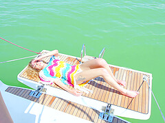 Wild lesbian sex on the private yacht between Amirah Adara & Angel Emily