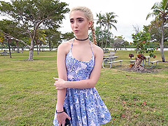Slender blondie Jane Wilde gets into the van to be fucked good