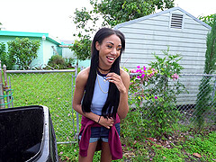 Fucking in the back of the van with sexy ebony Alexis Avery