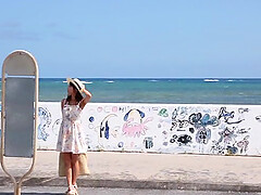 Naughty Japanese babe Shunka Ayami pisses in outdoors and gets fucked
