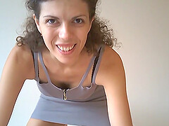 Amateur POV video of a horny brunette getting her ass fucked gently