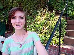 Pale girl Alana Rains gives head and gets fucked by a black dick