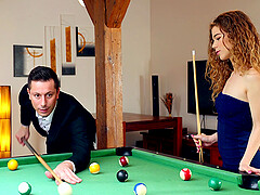Slender cutie Sabrina Spice enjoys getting fucked on the pool table