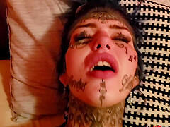 Inked up beauty Amber Luke craves a big cock